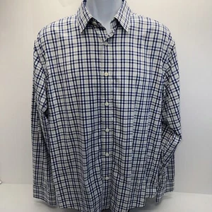 UNTUCKit Herrenhemd Erwachsene Gr. XL Kleid geknöpft blau kariert Arbeit langarm - Bild 1 von 10