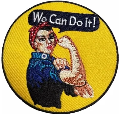 Rosie The Riveter Patrol Patch “We Can Do It” Iron On 3.5" Embroidered Woman VTG - Image 1 of 4