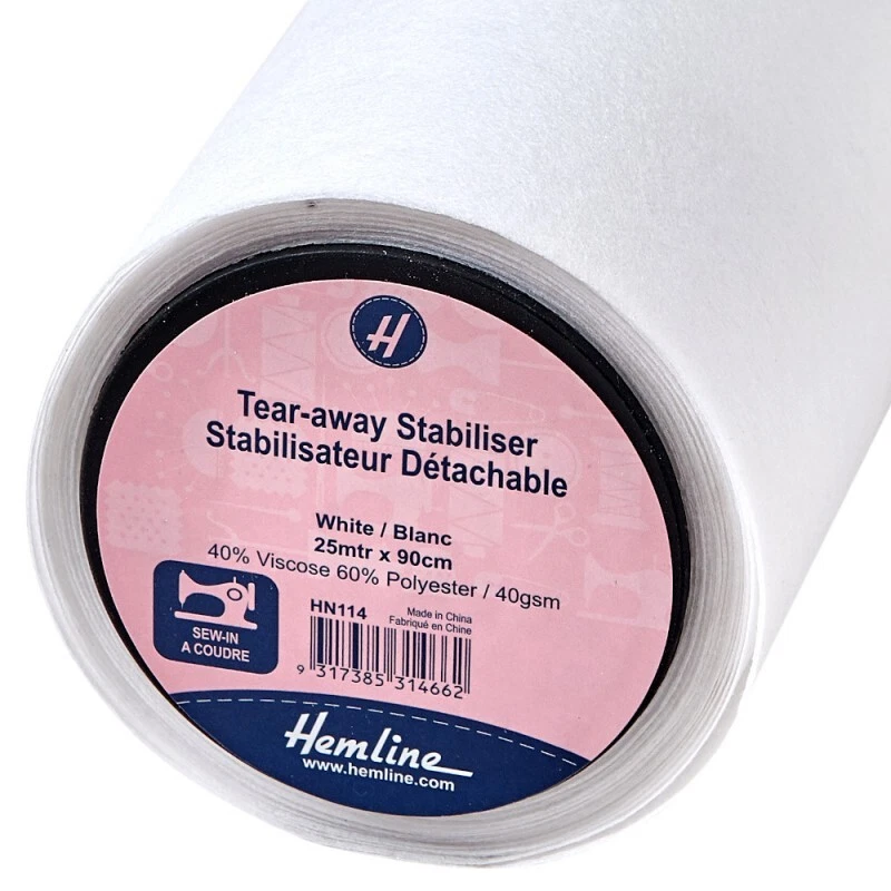 Hemline Stabiliser Tear-Away Sew-in 90cm Wide Embroidery Backing - Image 1 of 1