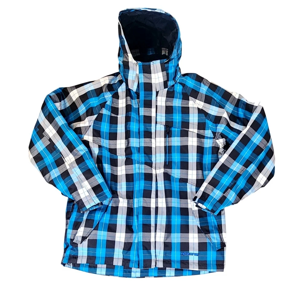 Ripzone Men's Plaid Ski Snowboard Jacket Waterproof Insulated Blue Core 5000mm - Image 1 of 4