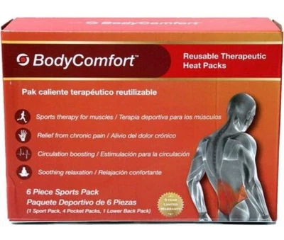 Body Comfort Reusable Therapeutic Heat Packs 6 Piece Sports Pack  NEW! - Image 1 of 4