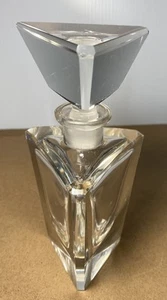 West Germany Heavy Cut Bleikristall Parfum Flakon Modernist Design 50er Chip - Bild 1 von 9
