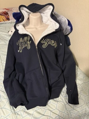 Tommy Hilfiger Y2K Signature Logo Faux Fur Lined Full Zip Hoodie Women SZ XXL - Image 1 of 4