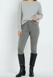 Jeans ajustados grises M&S cintura alta jeggings para mujer Marks Spencer NUEVO talla 10 largo - Imagen 1 de 8