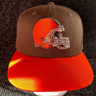 Boné ajustável novo com etiquetas Cleveland Browns OSFA marrom laranja New Era 9Fifty NFL - Imagem 1 de 4
