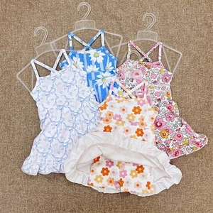 Daisy Flowers Toddler Girls Summer Active Wear Stripe Yoga Sport Dress - Picture 1 of 18