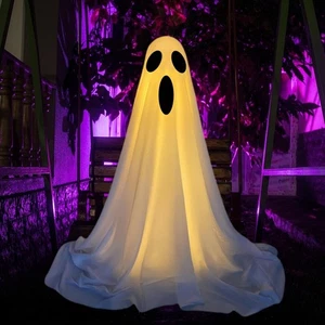 Halloween Light Up Ghost Standing Ghost with LED Light Halloween Decor 85cm D - Picture 1 of 20