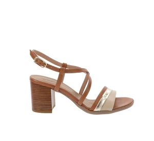 NeroGiardini Scarpe E513440D Sandali Donna in Pelle Beige Chiusura Fibbia - Imagen 1 de 24