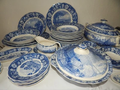 Palissy Pottery England Thames River Scenes blau: Auswahl - Bild 1 von 2