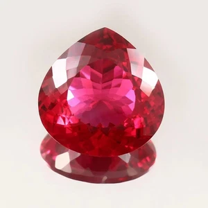 Natural Painite 25.80 Ct Pear Cut Blood Red Certified Burma Gemstone - Picture 1 of 4