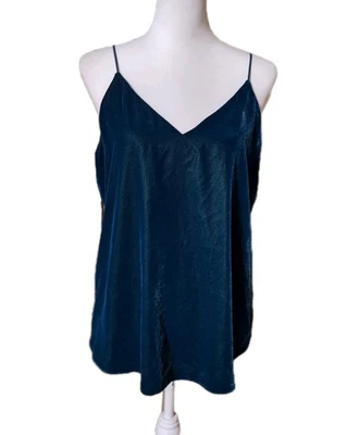 Camiseta sin mangas Express M de terciopelo verde esmeralda cami caprichoso hadas fiesta Y2K Foto 1 de 4