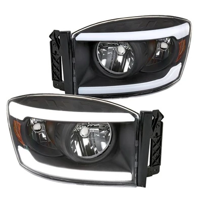 Black Fits 2006-2008 Dodge Ram 1500 2006-2009 Ram 2500 3500 Led Tube Headlights Foto 1 de 4