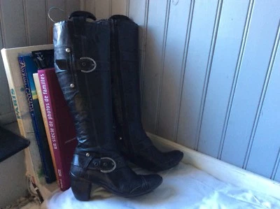 BOTTES PATAUGAS CUIR NOIR  .T 36  (V /D) D - Photo 1/4