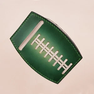 American Football Green Glove Wallet Card Holder, Custom Leather Card Wallet - Picture 1 of 6