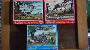 3 Vintage Jigsaws : Whitman Puzzles : Norman Thelwell : Horses : 1970's, England