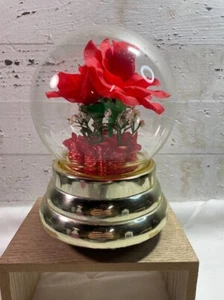Glücksstern Kunststoffkugel mit leuchtenden Rosen Lichter Arbeit Spieluhr funktioniert nicht - Bild 1 von 8