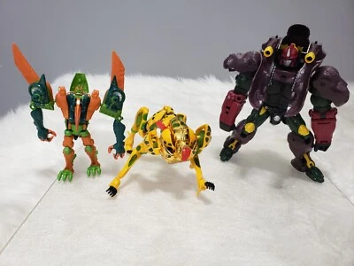 LOT 3 Hasbro Transformers Terrorsaur Cheetor Optimus Primal Beast Wars Loose  - Image 1 of 4