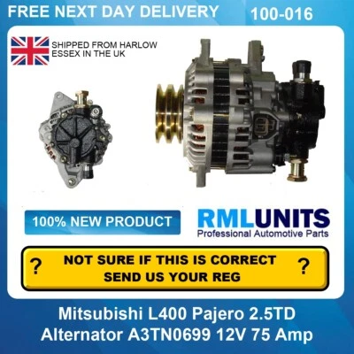 Alternator For Mitsubishi Montero 2.5 (2477ccm) Diesel 4D56 MK II V24W/V44W 1993 - Image 1 of 4