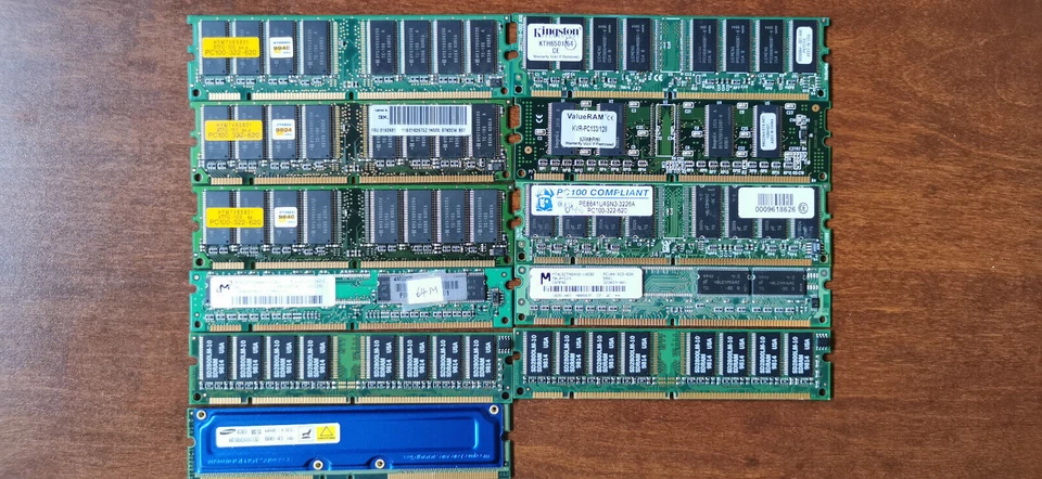 30% off Mixed Lot 32mb-128mb, PC100-PC133 168pin memory for desktop PC 11 piece - Image 1 of 1