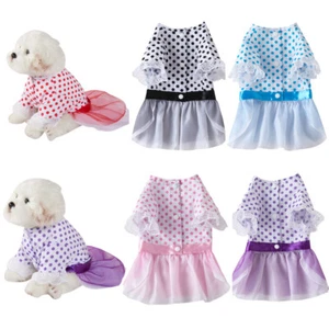 Sweet Pet Princess Skirt Puppy Small Dog Cat Lace Party Dress Apparel Clothes ⚝ - Picture 1 of 20