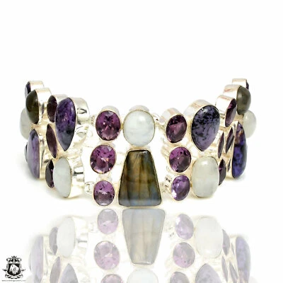 Pulsera Charoite Amatista Piedra Lunar B3951 Foto 1 de 4