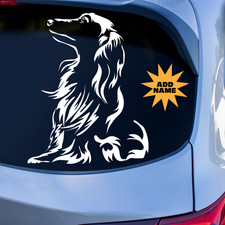 Dachshund Sticker | Dog Stickers For Cars | Long Haired Dachshunds + Dogs Name