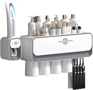 Toothbrush Holders for Bathrooms, Bathroom Multifunctional Toothbrush Holders an - Picture 1 of 12
