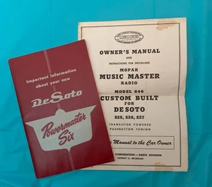 1952 DeSoto "POWERMASTER SIX" - Original Car Owners Manual + Radio Manual - LOT - Picture 1 of 9