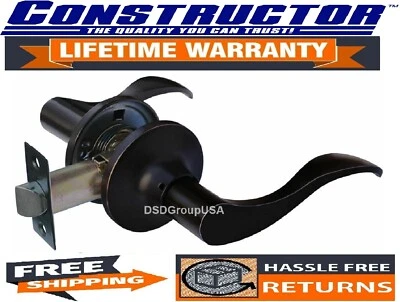 Constructor Passage Lever Door Lock Set Oil Rubbed Bronze Knob Handle Lockset - Image 1 of 4
