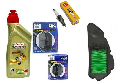 CASTROL/HILFO/NGK/EBC TAGLIANDO HONDA SH 125/150 I CASTROL 10W40 CANDELA FILTRO ARIA PASTIGLIE 2018