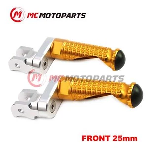 GOLD MPRO Front Foot Pegs 25mm Lower For Ducati Monster S4R 03-06 05 04 - Picture 1 of 6