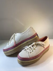 Keds Kate Spade Sz 8 NY Triple Up Sneakers Espadrille Platform Tennis Shoes EUC - Picture 1 of 11