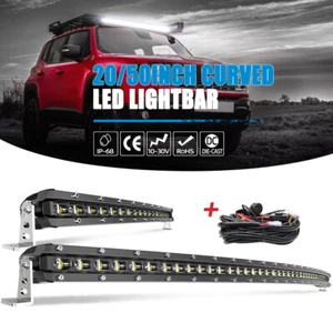 6D curved 20+50'' LED Light Bar Lower bumper For Jeep Wrangler JK Driving 07-15 - Picture 1 of 12