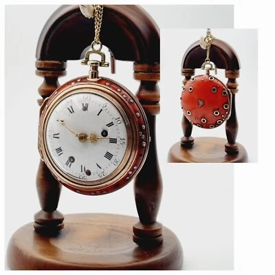 circa 1780 berthoud a paris coppia cassa oro ripetitore verge fusee orologio da tasca - Immagine 1 di 4