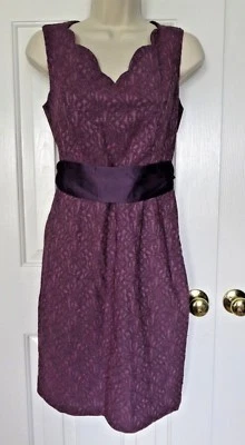 Tevolio Purple Lace Sleeveless Formal Cocktail Dress V-neck Women's Size 2 EUC - Image 1 of 4