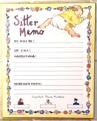 Vintage Baby Sitter Wipe Off Memo Reusable Message Board - Image 1 of 4