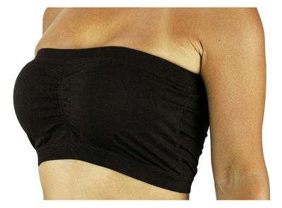 Women Strapless Stretch Tube Top Padded Bandeau Basic Layering - Image 1 of 3