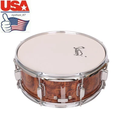 Snare Drum 13 x 3.5" Poplar Wood Percussion Set with Drumstick+Strap+Drum Key - Image 1 of 4