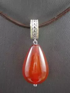 Michael Valitutti Teardrop Carnelian Charm Palladium Silver w 18k GP NWoT - Picture 1 of 5