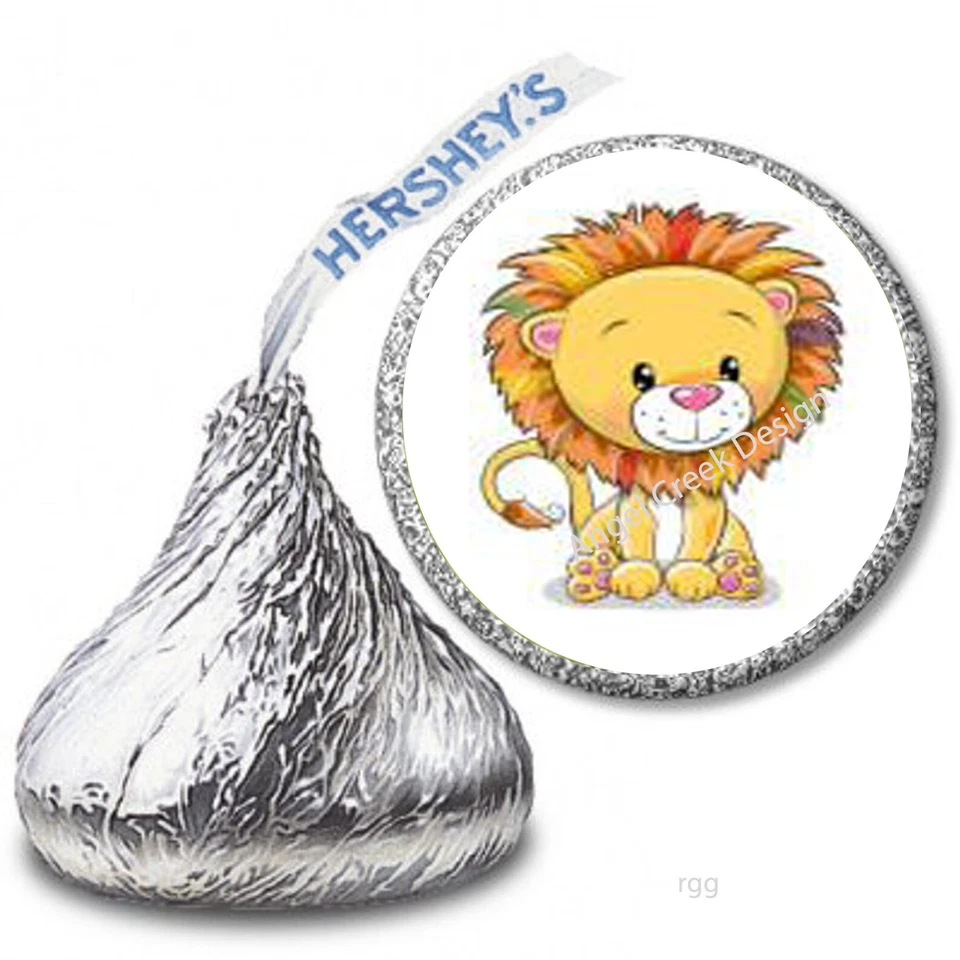 Lindo León Safari Animales Favores Hershey Kiss Envolturas de Caramelos Hershey Kiss Etiquetas Foto 1 de 1