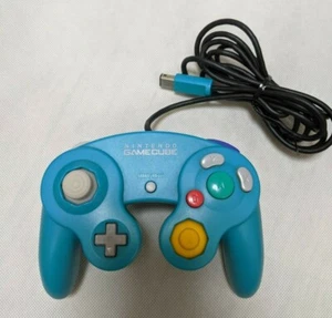 NINTENDO Game Cube OFFICIAL Controller Emerald Blue USED Japan F/S - Picture 1 of 3