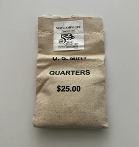 2000-D New Hampshire State Quarter Original Mint Sewn $25 Bag FREE US SHIPPING - Picture 1 of 1