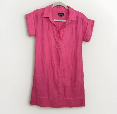 Vestido para mujer J Crew manga corta gasa popover XXS rosa playa resort vacaciones Foto 1 de 4