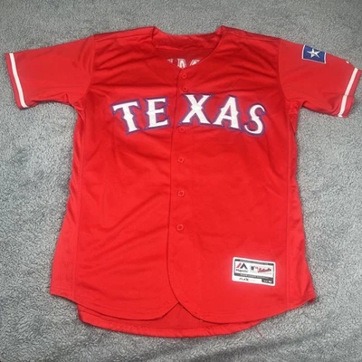 Camiseta de béisbol Cole Hamels Texas Rangers MLB para hombre talla 40 mediana majestuosa cosida Foto 1 de 4