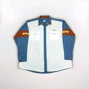 VTG Wrangler Men's Western Snap Button Embroidered Long Sleeve Shirt Size XXL - Picture 1 of 6