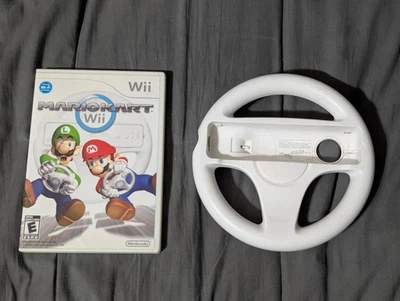 Mario Kart Wii (Nintendo Wii, 2008) Tested with OEM Steering Wheel Bundle - Image 1 of 4
