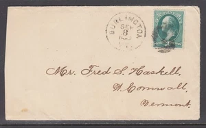 US Sc 158 on 1882 cover, 23mm black BURLINGTON, VT cds to W. CORNWALL, VT - Picture 1 of 2