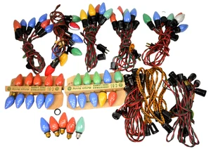 C9 Swirl Christmas Light Bulbs Vintage GE Strings Mazda Some tested/working 65 - Picture 1 of 12