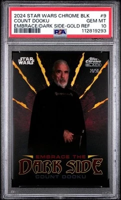 2024 Topps Chrome Black Star Wars Embrace The Darkside COUNT DOOKU *PSA 10*POP 1 - Image 1 of 2