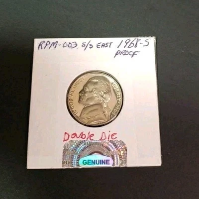 1968 S RPM Jefferson Nickel Error coin with Doubling RPM-003  S/S East - Image 1 of 4